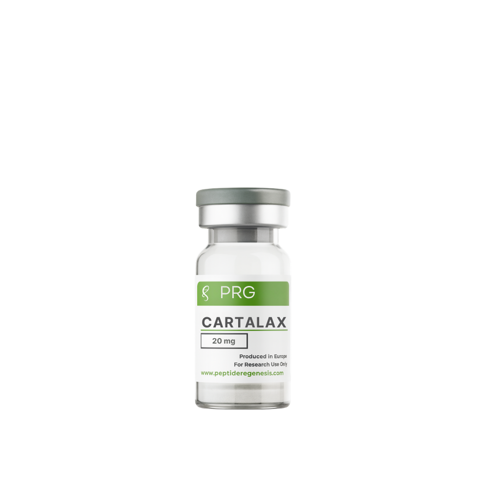 Vial labeled 'Cartalax' with 'PRG' on a white background