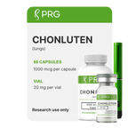 PRG Chonluten packaging with capsules and vial on a white background