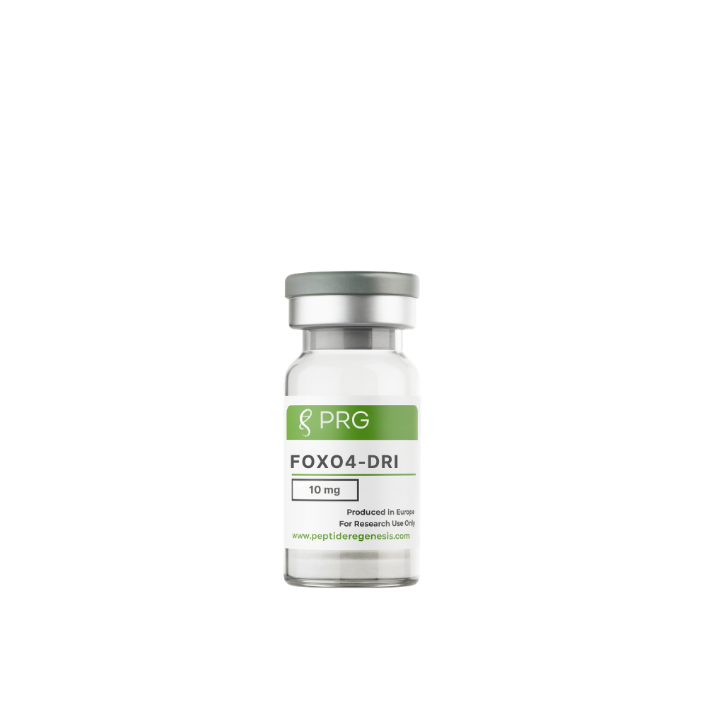 Vial labeled 'PRG' with 'FOXO4' on a white background
