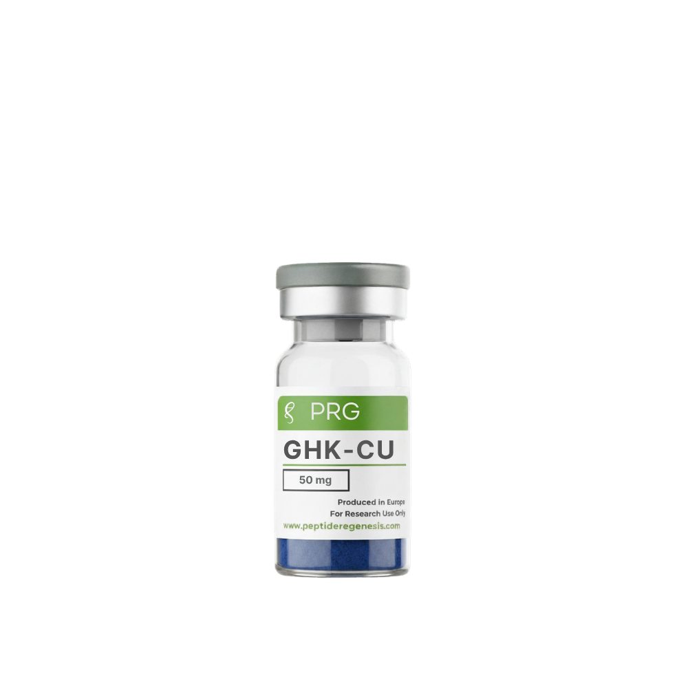 Vial labeled 'PRG GHK-CU' on a white background