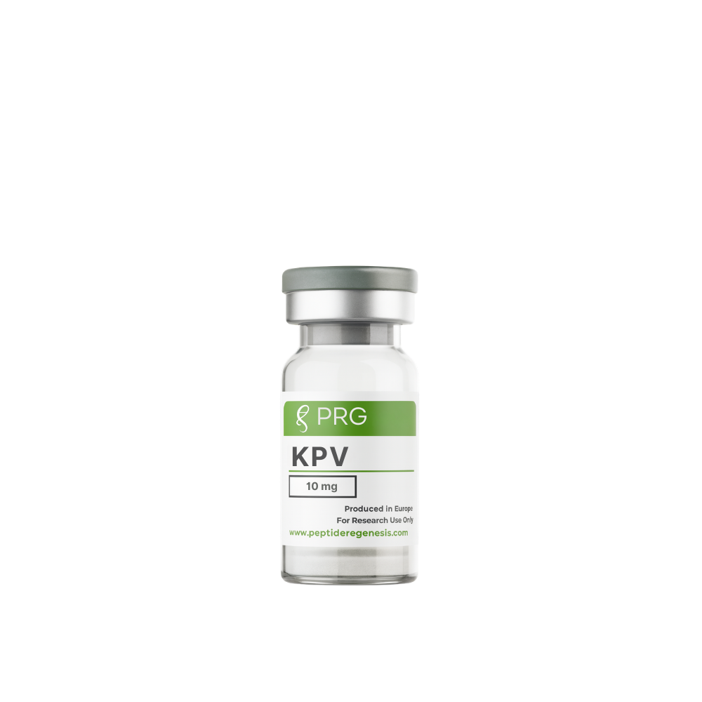 KPV vial with PRG logo on a white background