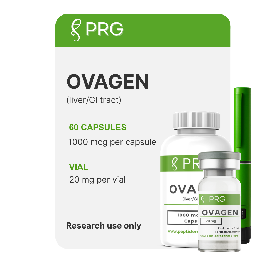 Ovagen labeled supplimentson a white background