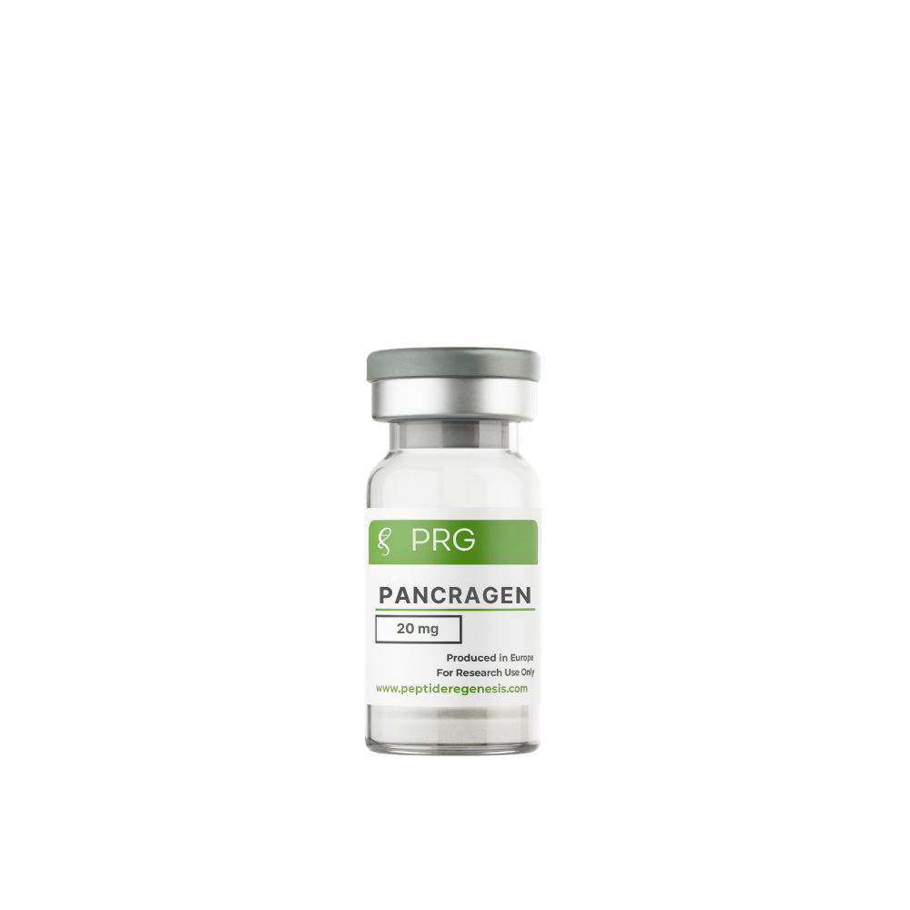 Vial labeled Pancragen with PRG branding on a white background