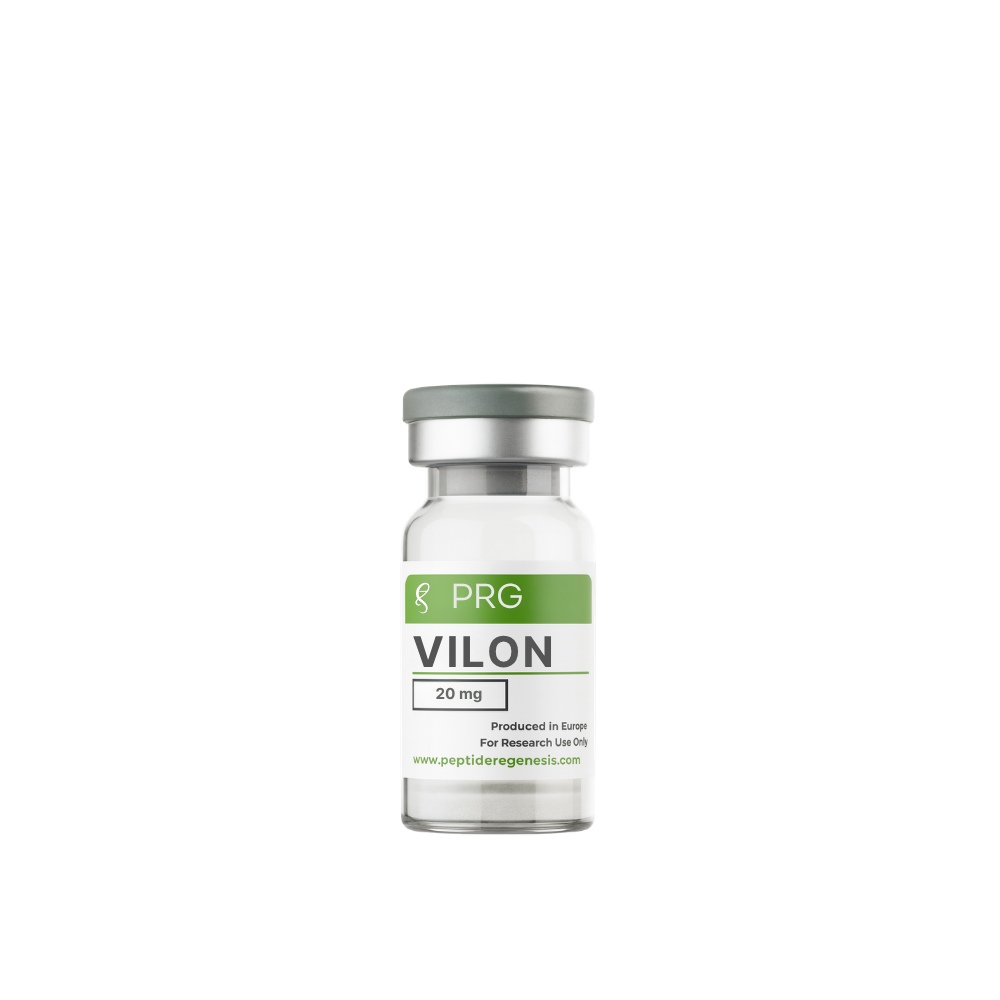 Vial labeled 'PRG VILON' on a white background