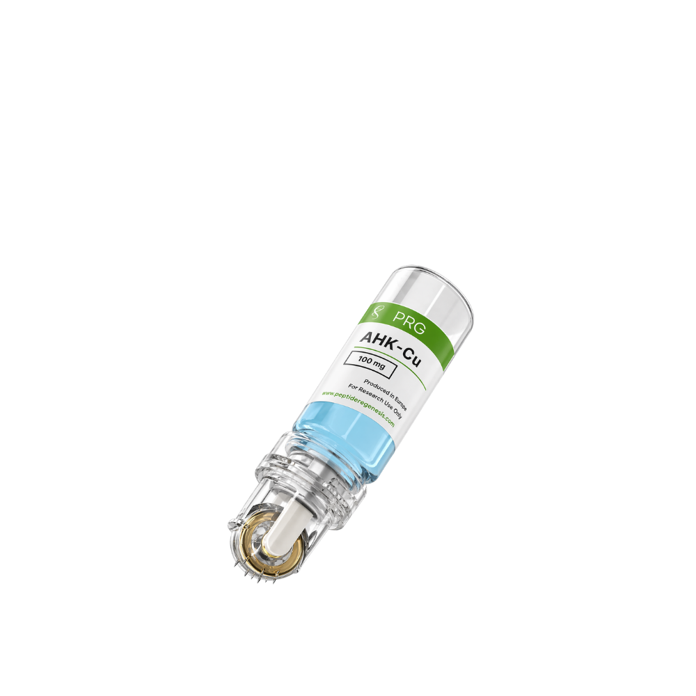 Integrated roller applicator format with AHK-Cu research peptide solution.
