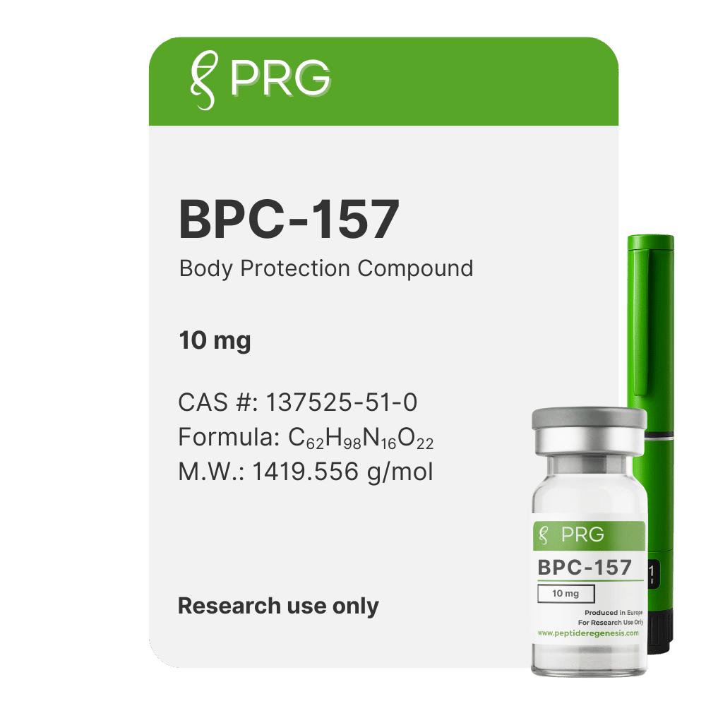 BPC-157 research peptide on a white background