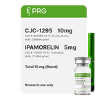 CJC-1295 and Ipamorelin research blend on a white background