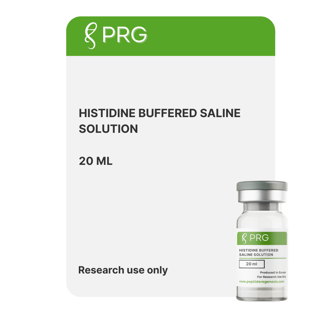 Histidine Buffered Saline (HBS) - 20 ml peptide vial for research use only