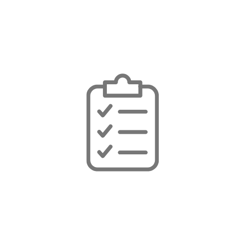 Icon of a clipboard with checkmarks on a white background