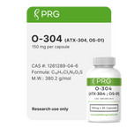PRG O-304 supplement bottle with label on a white background