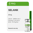 PRG SELANK 25 mg packaging with a green and white label on a green background