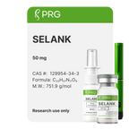 PRG SELANK packaging with a research nasal spray and vial on a white background
