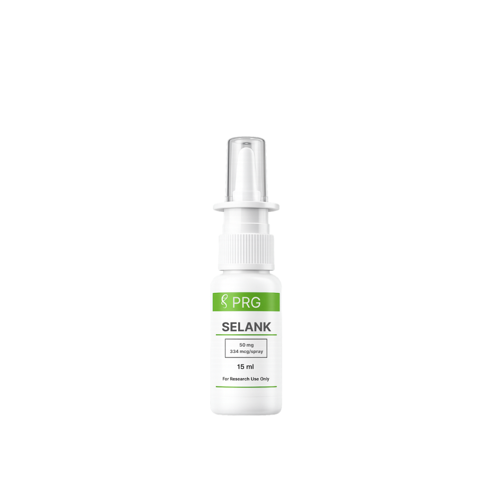 Small spray bottle labeled 'PRG Selank' on a white background