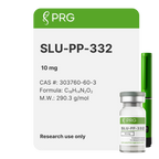 Vial labeled SLU-PP-332 with PRG branding on a white background
