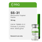 PRG SS-31 mitochondria-targeted peptide packaging with a vial on a white background