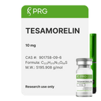 Tesamporelin 10mg research peptide on a white background