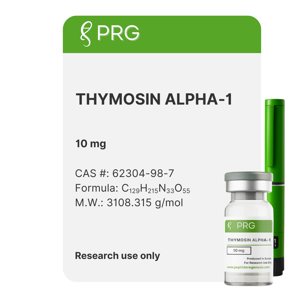 Thymosin Alpha-1 packaging with PRG branding on a white background